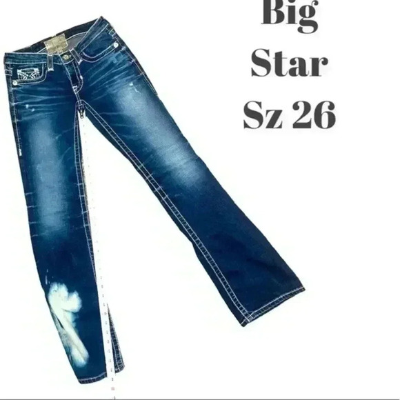 Big Star ⭐️ Acid Washed Bell Bottom Jeans - Picture 1 of 5